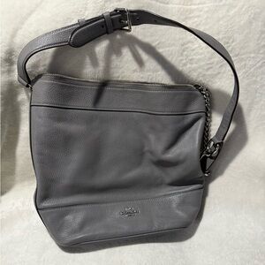 Coach Charcoal Leather Messenger Bag